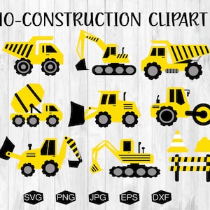 Bouwvoertuigen Clipart, bouw Svg, vrachtwagens Svg-bestanden, graafmachine Svg, Kipper Svg, bouw Clipart, Cricut bouw