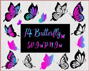 3 Butterfly Colorful Design Collection SVG Supports SVG, DXF, EPs, Png - Layered and Grouped by Colors !