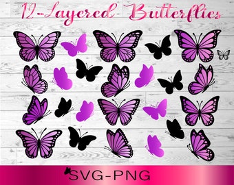 Butterfly svg, Butterfly svg bundle, Layered Butterfly Bundle Cricut SVG Files, Butterflies, Butterfly Svg for Cricut, Butterfly Clipart