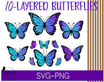 Butterfly svg, Butterfly svg bundle, Layered Butterfly Bundle Cricut SVG Files, Butterflies, Butterfly Svg for Cricut, Butterfly Clipart