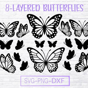 Borboleta svg, Pacote de borboleta svg, Pacote de borboleta em camadas Arquivos Cricut SVG, Borboletas, Borboleta Svg para Cricut, Borboleta Clipart