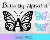 Butterfly Monogram Svg, Butterfly Alphabet Monogram Svg, Butterfly Svg, Butterfly Svg Bundle, Cricut