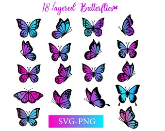 Butterfly svg, Butterfly svg bundle, Layered Butterfly Bundle Cricut SVG Files, Butterflies, Butterfly Svg for Cricut, Butterfly Clipart