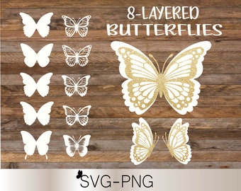 Farfalla in formato SVG, Pacchetto in formato SVG farfalla, Pacchetto farfalla a strati Cricut File SVG, Farfalle, Farfalla in formato Svg per Cricut, Clipart Farfalla