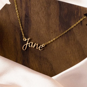 Personalized Minimalist Name Necklace, Name Necklace, 18k Gold Name Jewelry, Gift for Her, Birthday Gift, Christmas Gift, Made in USA
