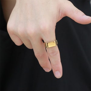 Minimalistischer personalisierter Siegelring, Monogramm und Text Ring, Rechteck Siegelring, Frauen Initial Ring, Geschenk für Sie Bild 6