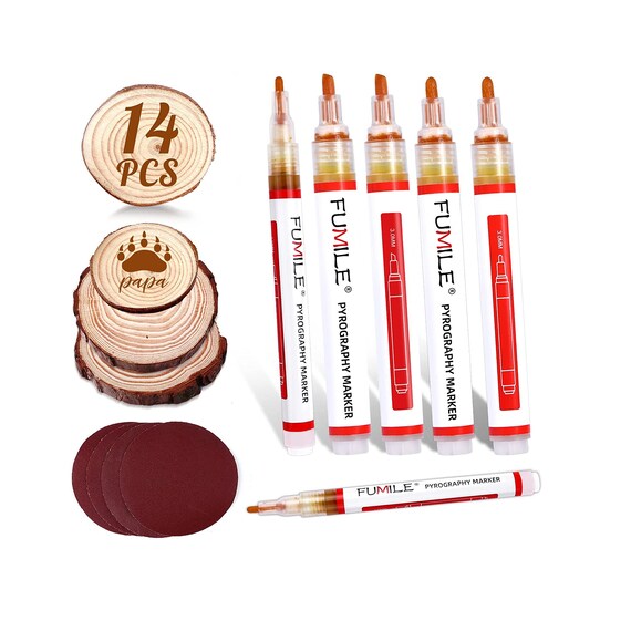 FUMILE Wood Marker Pen Set With 6 Scorch Pen Markers 4 Wood Etsy