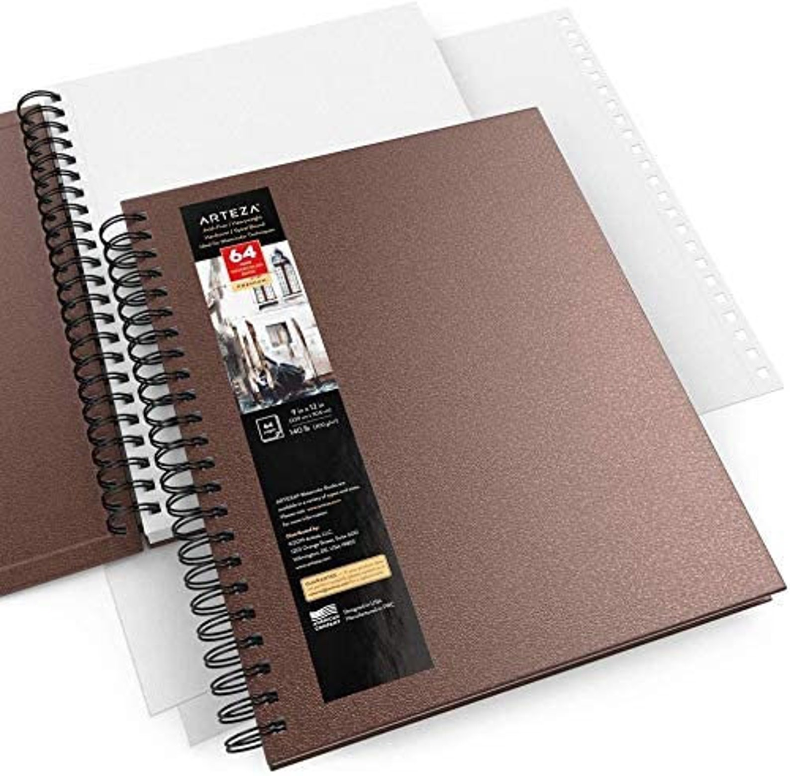 Watercolor Sketchbooks 9x12inch 2Pack Brown Hardcover Etsy