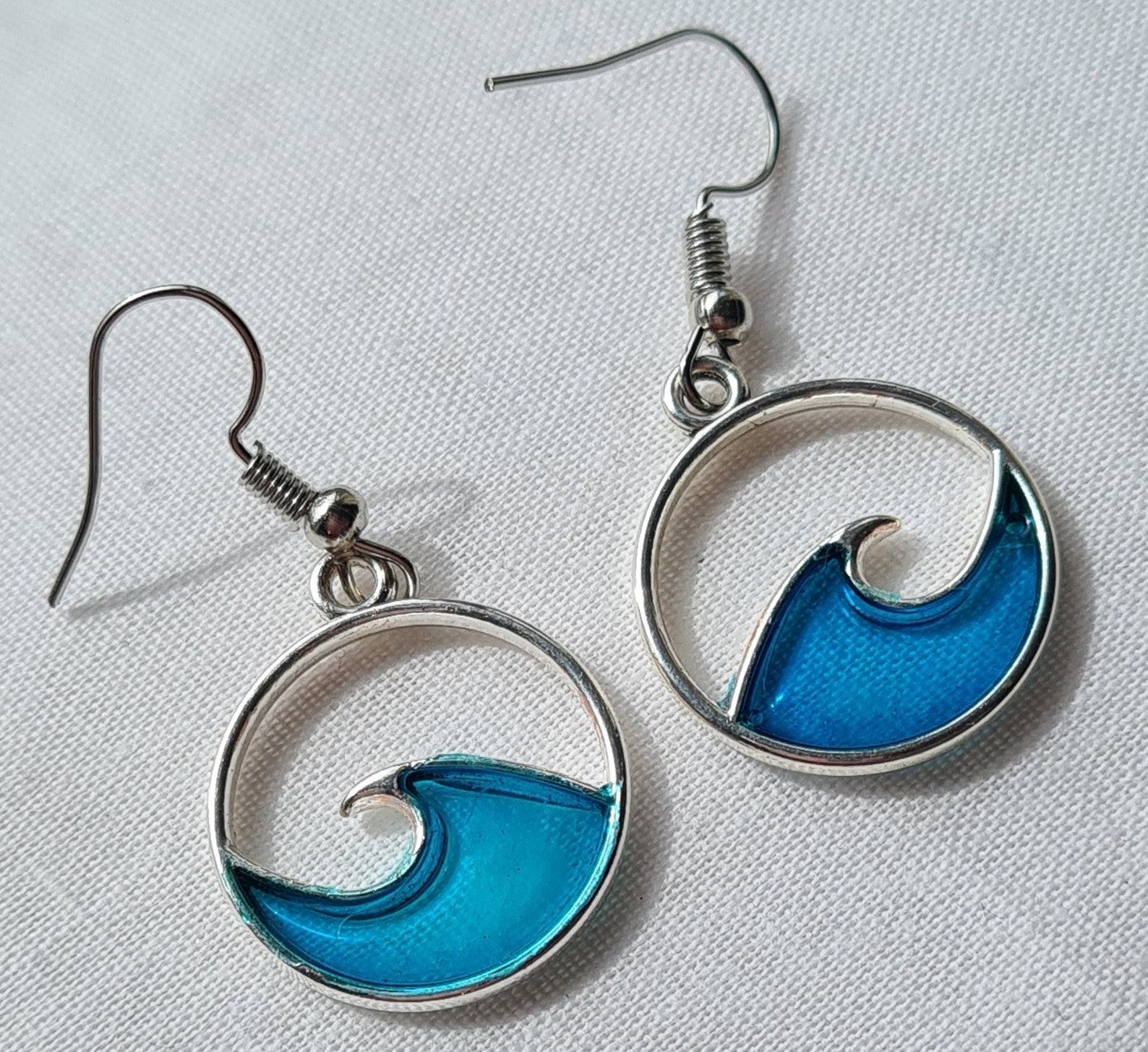 Sea Theme Wave Earrings Resin Etsy