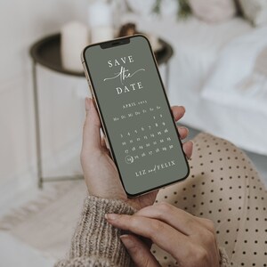 Save the Date Einladung Elin Olivegrün