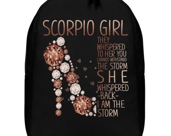 Womens They Whispered To Her You Scorpio Girl Black Women Birthday Gifts Minimalist Backpack