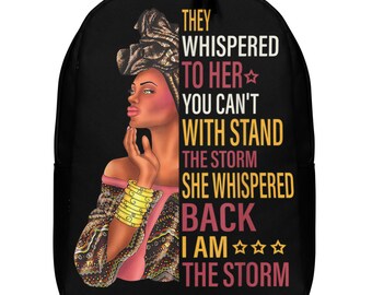 African women Backpack, black lady inspirational motivational they whispered to her Laptop protection protector Minimalist Backpack