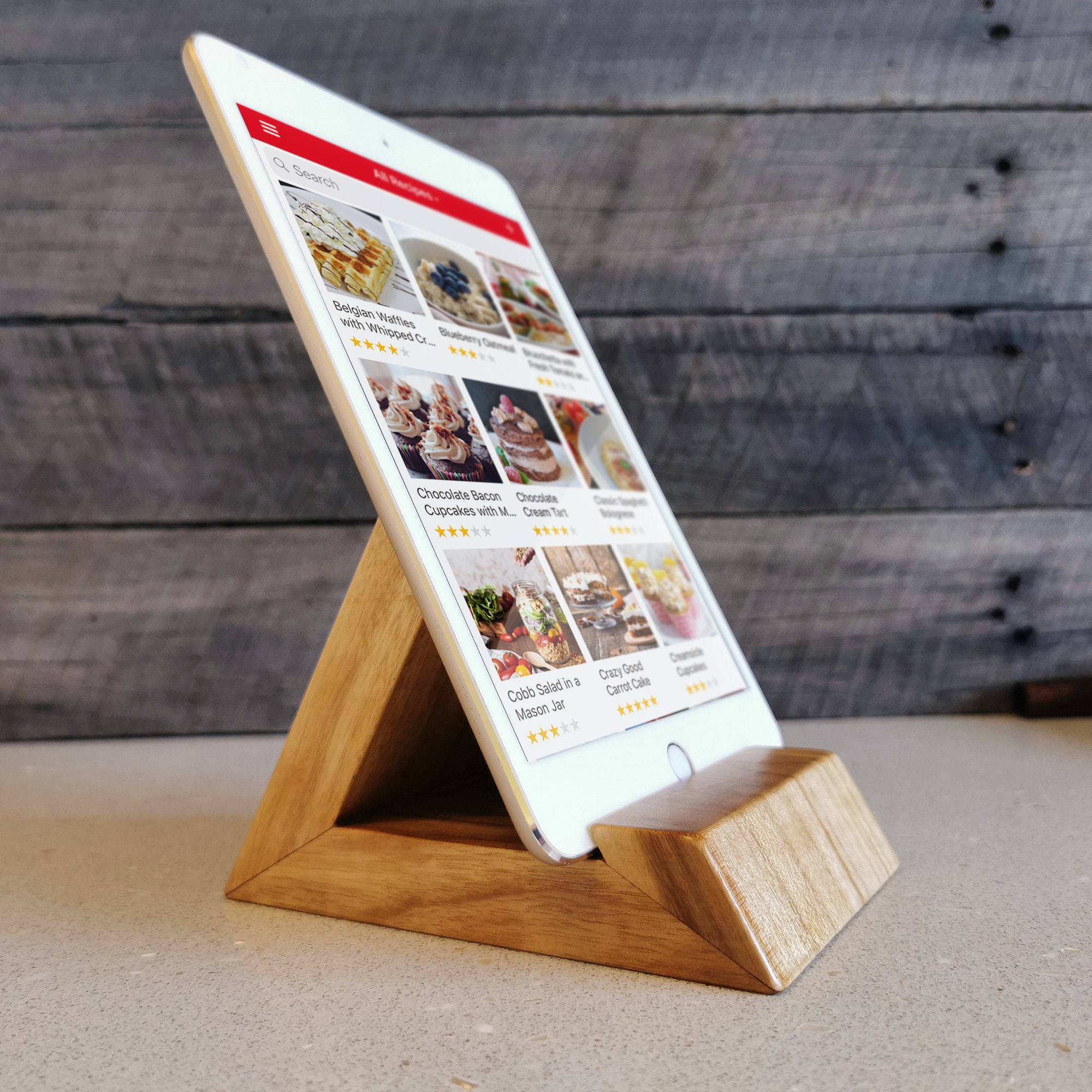 Wooden iPad Stand | Handmade Wood Tablet Holder - Etsy Canada