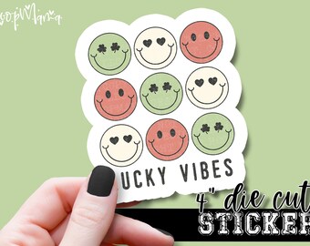Lucky Vibes - Funny Laptop & Waterbottle Tumbler 4 Inch Decal - Vinyl Waterproof Sticker