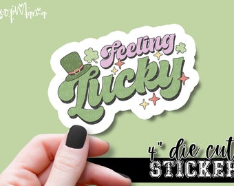 Feeling Lucky - Funny Laptop & Waterbottle Tumbler 4 Inch Decal - Vinyl Waterproof Sticker