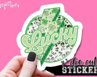 Lucky Lightning - Funny Laptop & Waterbottle Tumbler 4 Inch Decal - Vinyl Waterproof Sticker