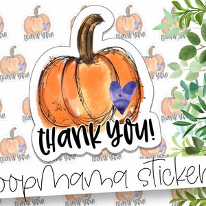 Thank You - Pumpkin Handmade Packaging Stickers - Autumn Large 2 Inch Branding Sticker For Small Shops - Shop Small Stickers