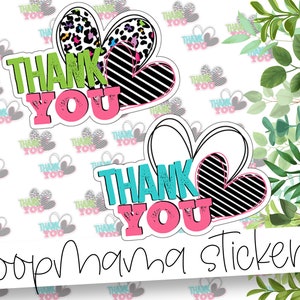 Thank You Heart - Thank You Packaging stickers - 2 Inch Branding Sticker For Small Shops - Shop Small Stickers