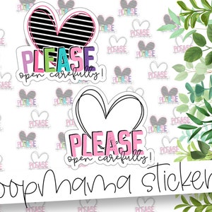 Gelieve voorzichtig te openen - Buig geen verpakkingsstickers - Grote 2 inch merksticker voor kleine winkels - kleine winkelsticker