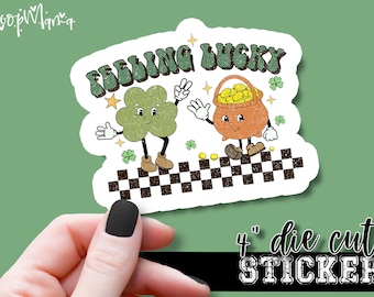 Feeling Lucky - Funny Laptop & Waterbottle Tumbler 4 Inch Decal - Vinyl Waterproof Sticker