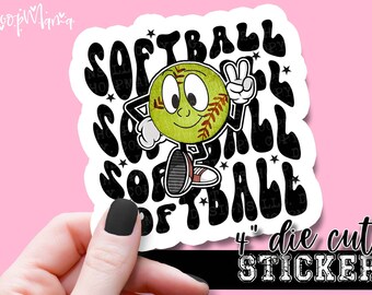 Softball Softball Softball Softball - Funny Sports Laptop & Waterbottle Tumbler 4 Inch Decal - Vinyl Waterproof Sticker