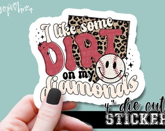 I Like Some Dirt On My Diamonds - Funny Sports Laptop & Waterbottle Tumbler 4 Inch Decal - Vinyl Waterproof Sticker