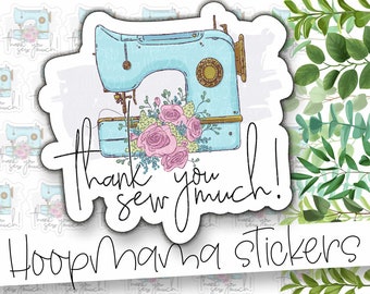 Thank You Sew Much Handmade Packaging Stickers - Large 2 Inch Branding Sticker For Small Shops - Shop Small Stickers