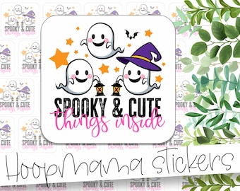 Spooky And Cute Things Inside Packaging Sticker - Halloween Ghosts Branding Sticker - Large 2 Inch Branding Sticker - Shop Small Stickers