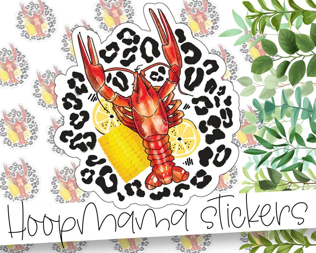 Leopard Crawfish - Leopard Crawfish Colorful Packaging Stickers - Large ...