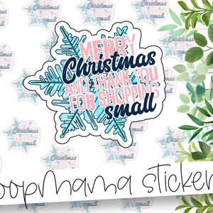 Vrolijk kerstfeest en bedankt voor het winkelen klein - kerst verpakking stickers - grote 2 inch branding &verpakking sticker voor kleine winkels