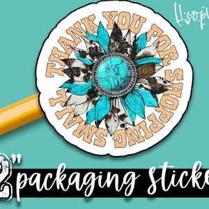 Thank You For Shopping Small - Thank You Packaging stickers - 2 Inch Branding Stickers For Small Shops - Shop Small Stickers