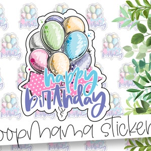 Happy Birthday - Verpackung Sticker - Bunte Branding Sticker - Großer 2 Zoll Branding Sticker für kleine Läden - Shop Kleine Sticker