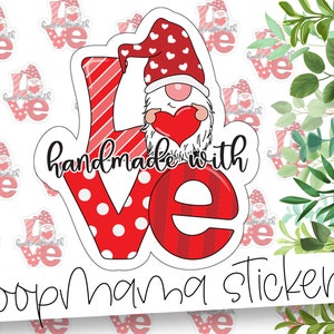 Handmade With Love - Merci autocollants d’emballage - Grand autocollant de marque de 2 pouces pour les petits magasins - Shop Small Stickers - 24 Sticker Sheet