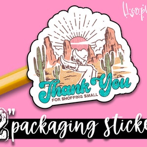 Thank You For Shopping Small - Thank You Packaging stickers - 2 Inch Branding Stickers For Small Shops - Shop Small Stickers
