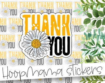 Thank You - Flower Handmade Packaging Stickers - Large 2 Inch Branding Sticker For Small Shops - Shop Small Stickers