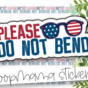 S’il vous plaît ne pas plier - Patriotique 4th Of July Gnomes Packaging Stickers - Large 2 Inch Small Shop Branding Sticker