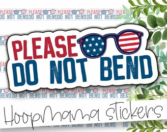 Please Do Not Bend - Patriotic 4th Of July Gnomes Packaging Stickers - Large 2 Inch Small Shop Branding Sticker