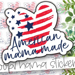 American Mama Made - Handmade In The USA- Patriotic 4th Of July Gnomes Packaging Stickers - Large 2 Inch Small Shop Branding Sticker