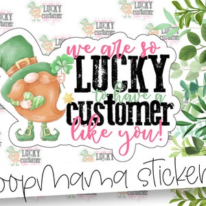We hebben zoveel geluk om een klant te hebben - St. Patrick's Day verpakkingsstickers - grote 2 inch merksticker voor kleine winkels - 24 stickervel