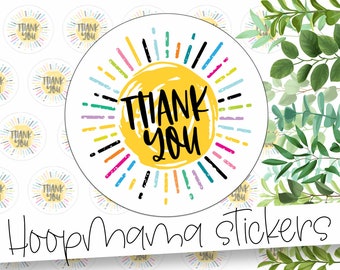 Thank You Sun Handmade Packaging Stickers - Large 2 Inch Branding Sticker For Small Shops - Shop Small Stickers