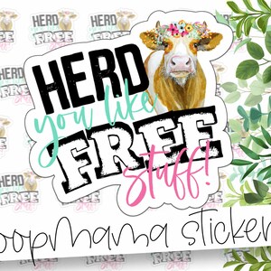 Kudde je houdt van gratis spullen - Koe verpakking stickers - grote 2 inch branding sticker voor kleine winkels - winkel kleine stickers - 24 sticker vel