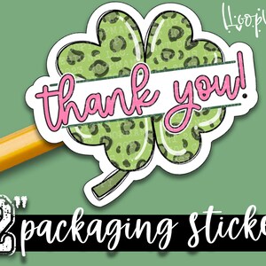 Bedankt! - St. Patrick's Day-verpakkingsstickers - Grote merksticker van 2 inch voor kleine winkels - 24 stickervel