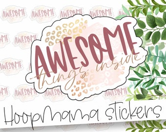 Awesome Things Inside - Leopard Print Packaging Sticker - Large 2 Inch Branding Sticker For Small Shops - Shop Small Stickers