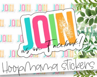 Join Us On Facebook! - Colorful Rainbow Social Media Stickers - 2 Inch Branding Sticker For Small Shops - Shop Small Stickers