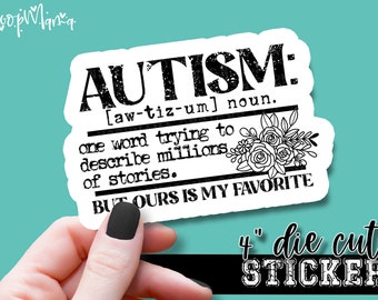 Autism: One Word Trying To Describe Millions Of Stories - Awareness Laptop or Waterbottle Tumbler 4 Inch Decal - Vinyl Waterproof Sticker