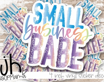 Small Business Babe - Women Female Small Business Laptop or Waterbottle Tumbler 4 Inch Decal - Vinyl Waterproof Sticker