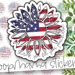 Merci pour votre achat - Drapeau tournesol - Patriotique 4th Of July Gnomes Packaging Stickers - Large 2 Inch Small Shop Branding Sticker