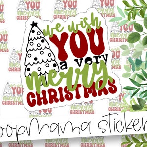 We Wish You A Verry Merry Christmas - Weihnachtliche Verpackung Sticker - Große 2 Zoll Branding Sticker für kleine Geschäfte - Shop kleine Sticker