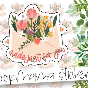 Made Just For You - Flowers Packaging stickers - Large 2 Inch Branding Sticker - Shop Small Stickers - 24 Sticker Sheet