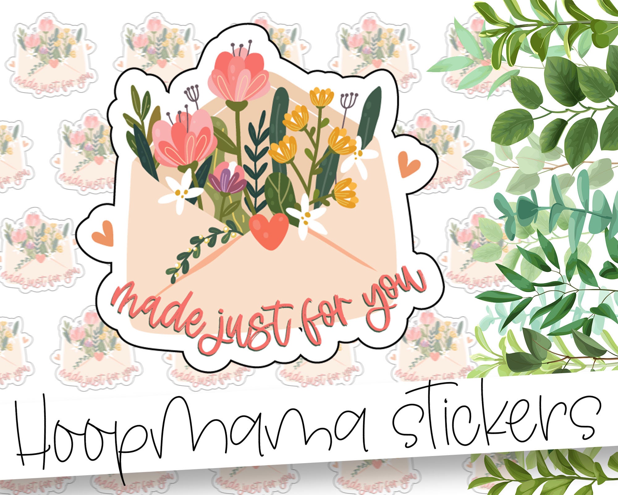 Made Just for You Flowers Packaging Stickers Large 2 Inch Etsy UK